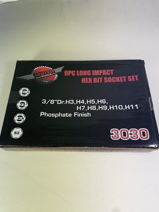 9PC Extra Long IMPACT HEX Bit Sockets Set 3/8" Dr IMPACT H3-H11 S2 Steel HEX