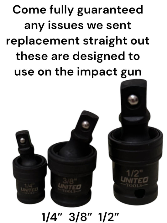 Industrial Universal Joint IMPACT Socket Set Uj 1/4" 3/8" 1/2" Dr EVA