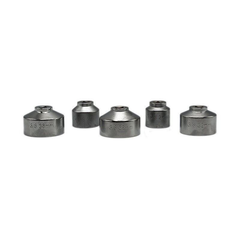 Oil Filter Socket Set 5PC 3/8" Dr 24 27 32 36 38mm Removal Tool Case US PRO HEX