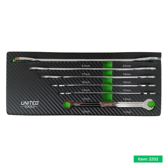 6PC Ultra Thin Ratcheting Action Spanner Set-10-22mm