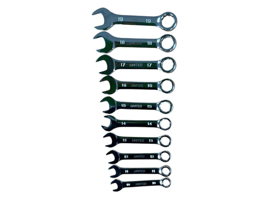 10PC Stubby Combination Spanner Set 10-19mm Short Stubby Metric Spanner Wrenches