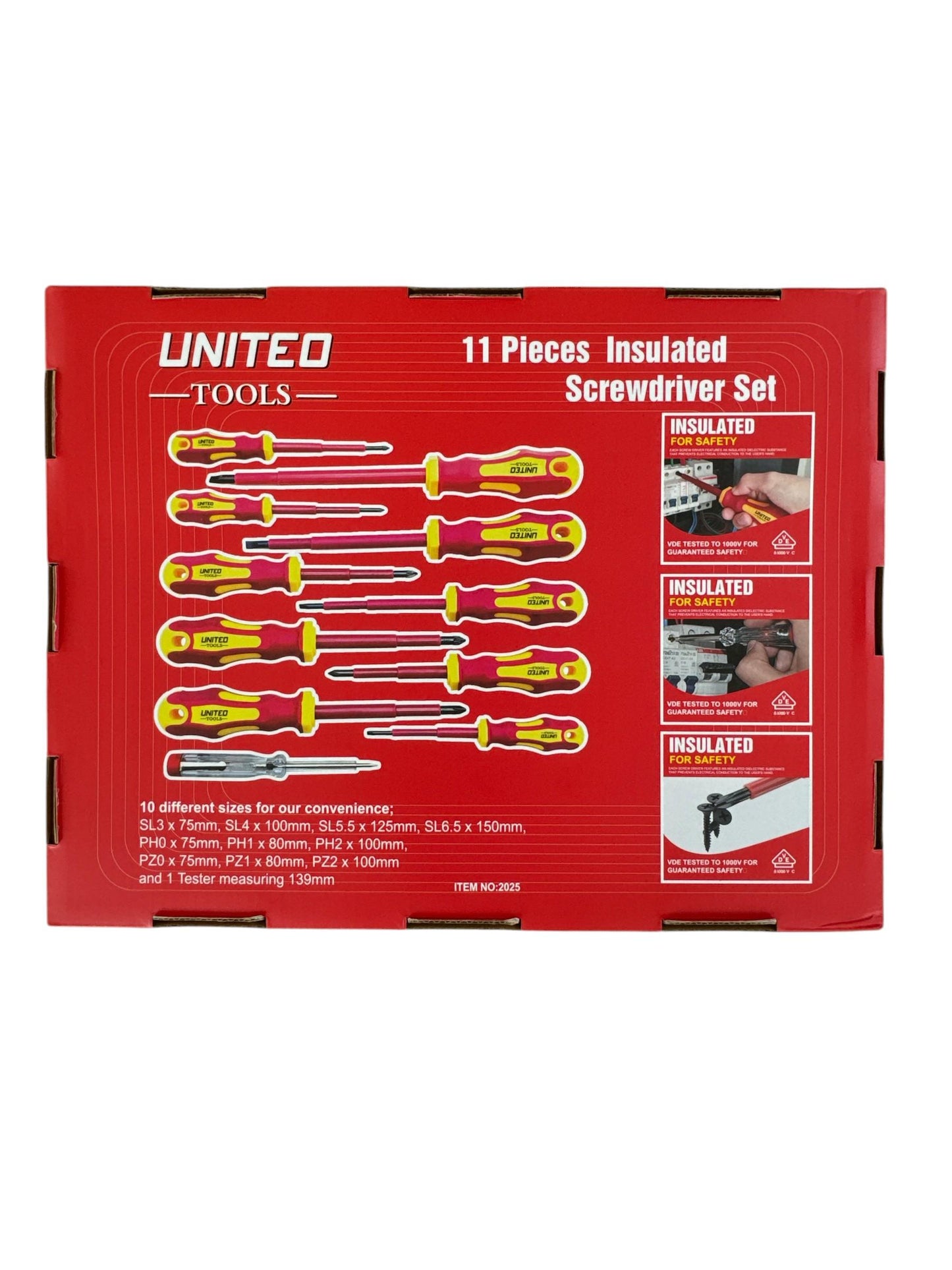 11PC Insulated Screwdriver Set Slotted Tool Set EVA Foam