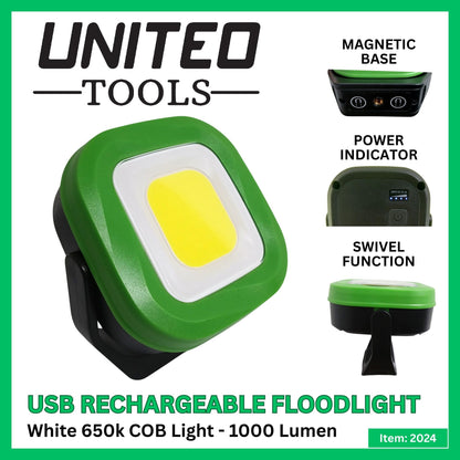 USB Rechargeable COB Flood / Work Light-650K 37V 1000Lm