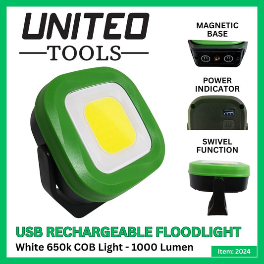 USB Rechargeable COB Flood / Work Light-650K 37V 1000Lm