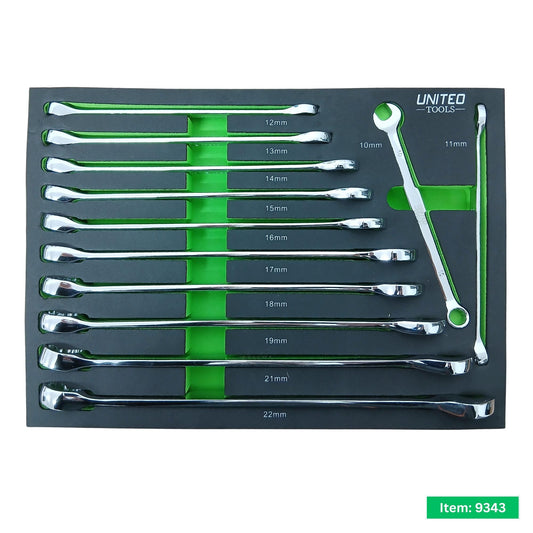United Tools 12pc Extra Long Combination Spanner Set 10-22mm EVA Tray