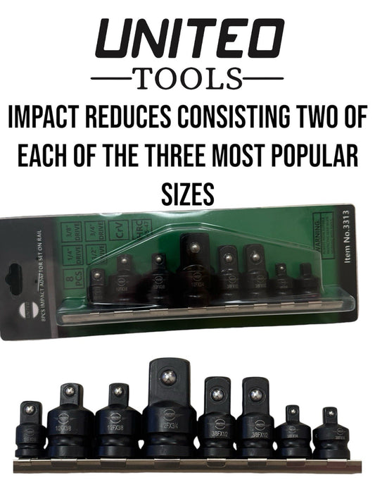 United IMPACT Socket Adaptor Set 1/4" 3/8" 1/2" 3/4" Dr Step Up/Down Reducer