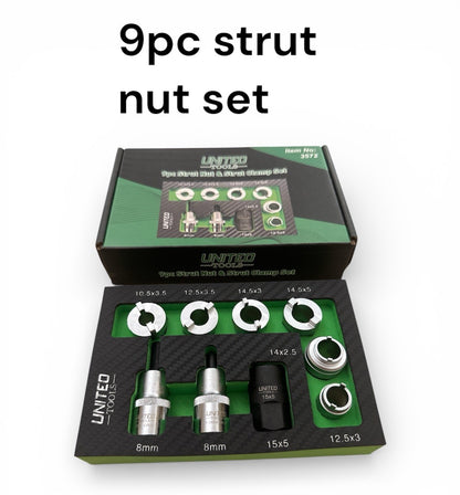 United Tools 9PC Strut Nut And Clamp Spreader Socket Set 1/2" Dr 3572 TORX HEX