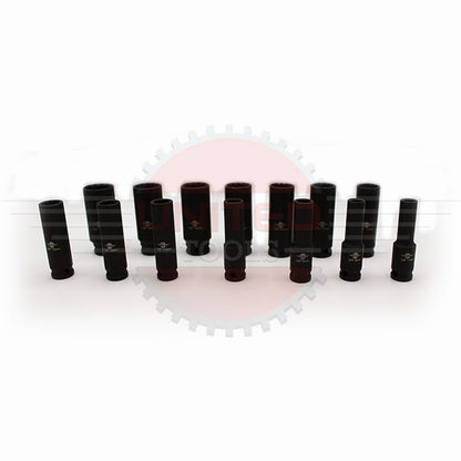 IMPACT 12 Point DEEP Socket Set 3/8"Dr 7-21mm Double HEX Long Reach DEEP Sockets