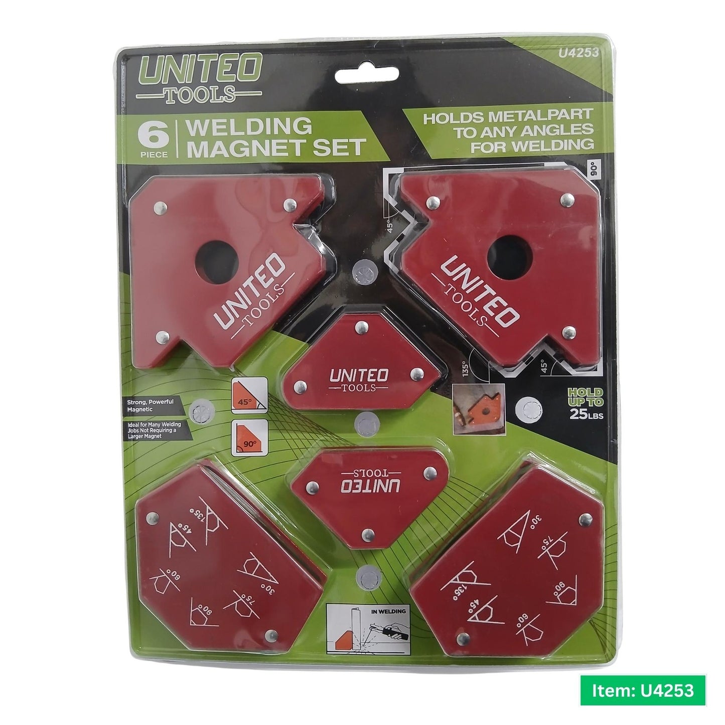 6PC Welding Magnet Set-30/45/60/90/135 Degree Angles