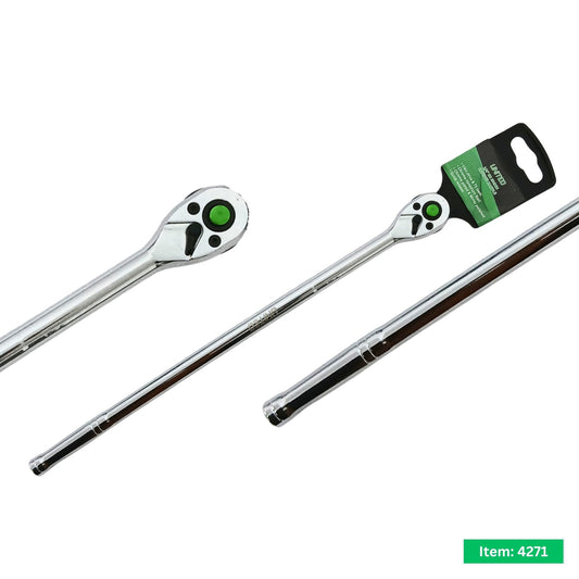 3/8" Drive 457mm Long Ratchet Handle Reversible Quick Release 72 Teeth