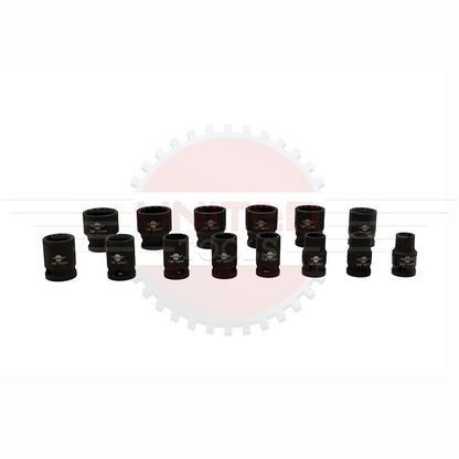 IMPACT 12 Point Socket Set 3/8" Dr Double HEX SHALLOW Sockets Set 14PC Tools