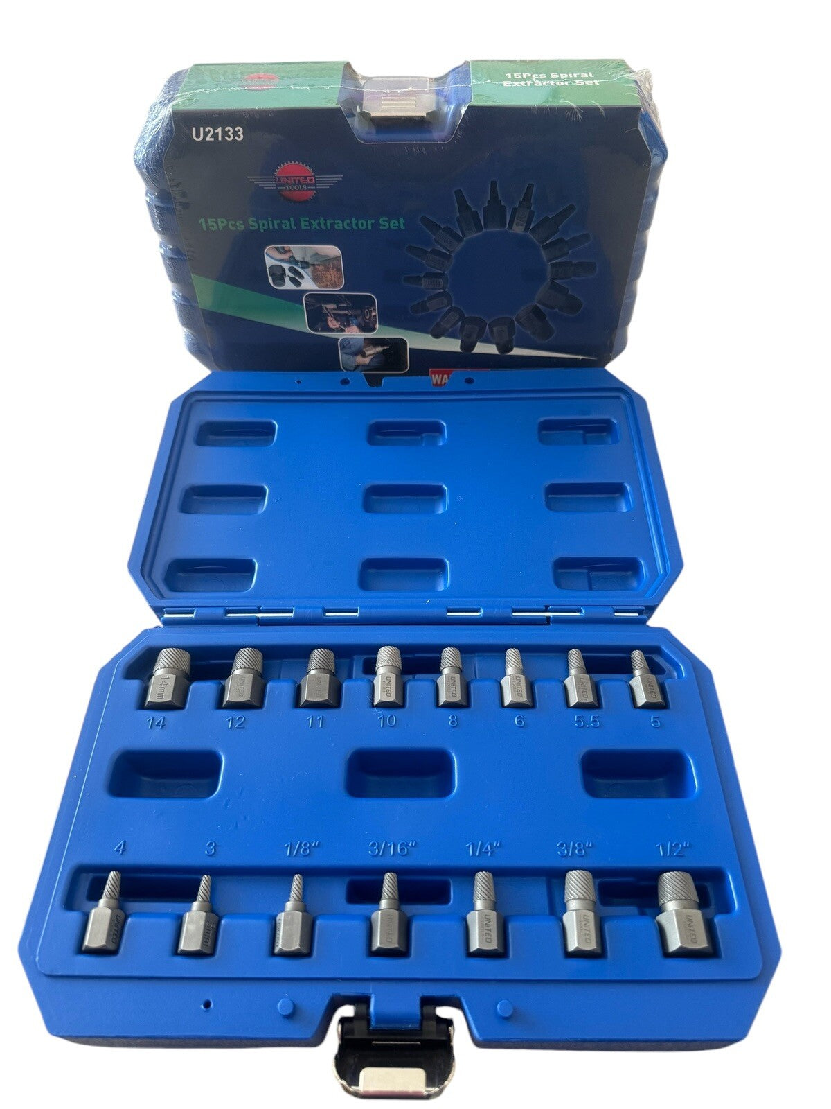 Pro Heavy Duty Screw Stud Bolt Extractor Set 15PC Metric SAE LH Spiral HEX