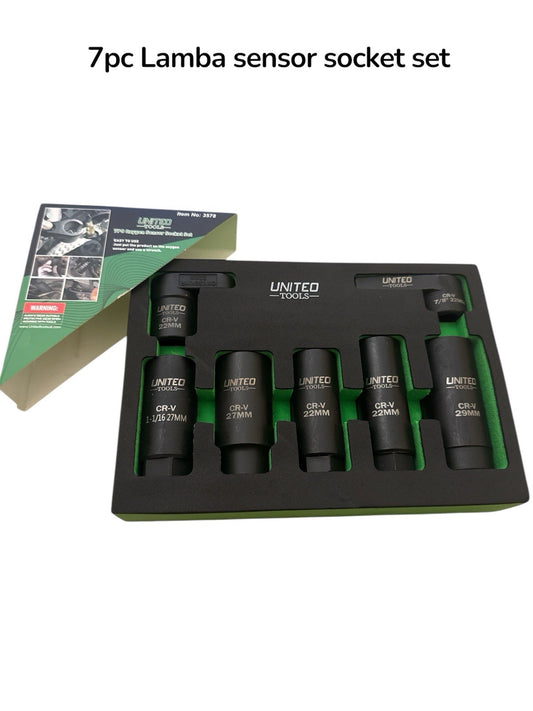 United Tools 7PC Oxygen Lambda Oil Injector Etc Sensor Socket Set 3578 In EVA