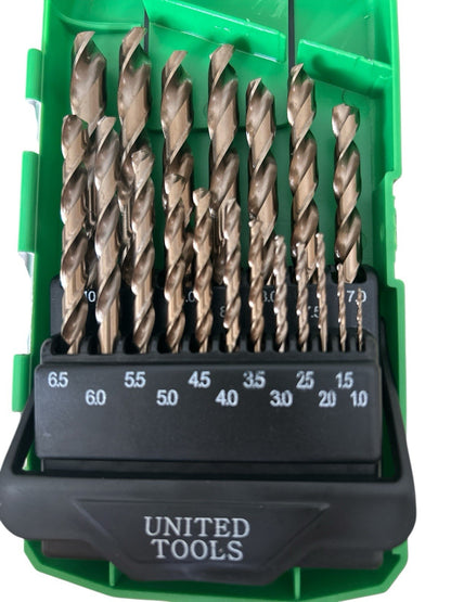 INDUSTRIAL 19pc HSS Cobalt Metric Drill Bit Set 1 - 10mm