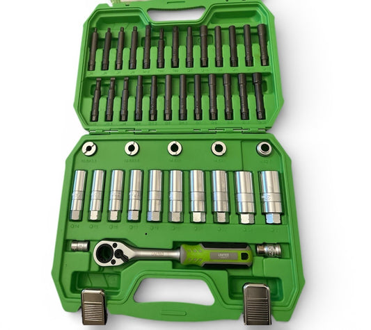 United Tools 43PC Shock Absorber Strut Nut Go-Thru Socket & Ratchet Set 3575
