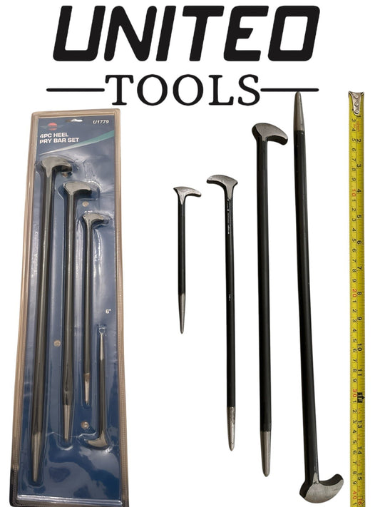 New 4PC Podger Heel Pry Bar Set Crow Bar Slipper Foot Lever Tool 150-500mm