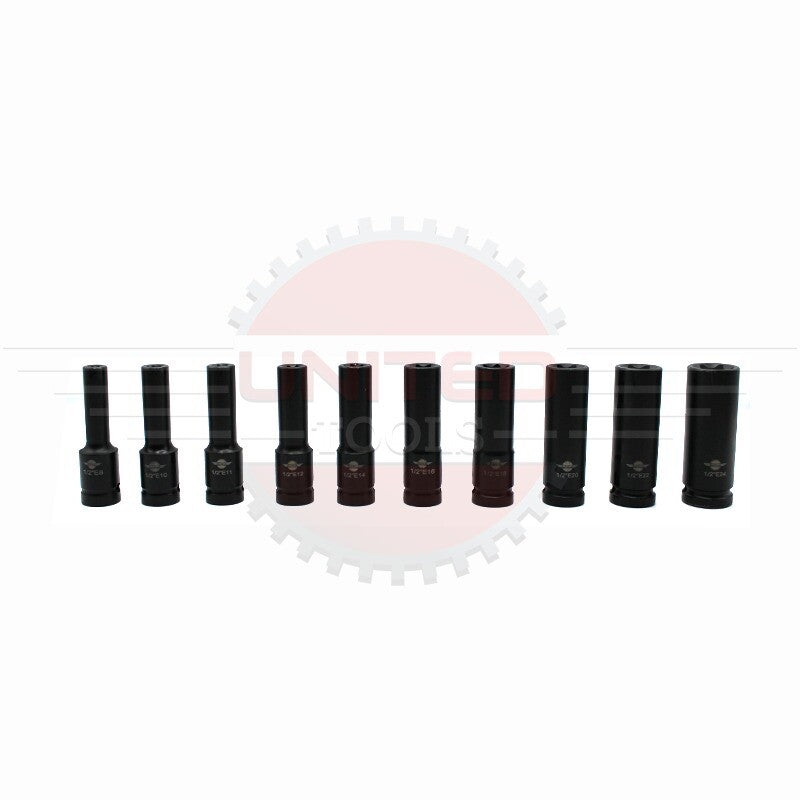 United Tools 1/2" IMPACT E-Torx Sockets Set 10PC 6 Point 8-24mm