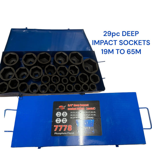 United Tools Tools 29PC 3/4" Dr 6pt DEEP IMPACT Pro Socket Set