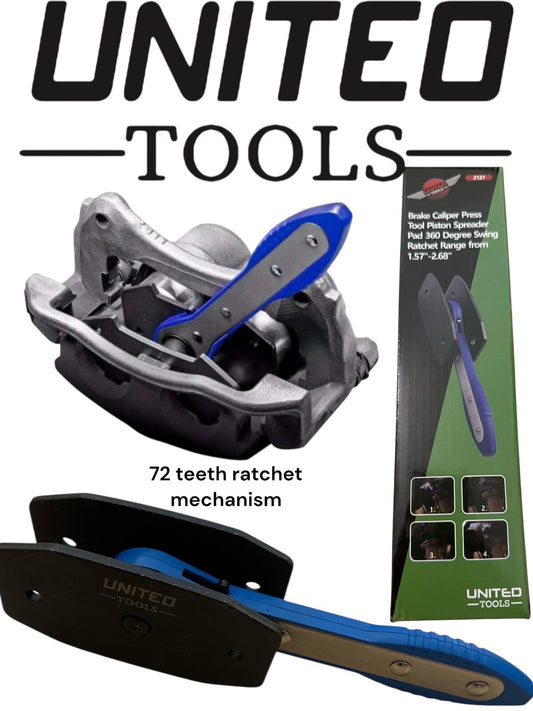 Ratchet Brake Caliper Piston Spreader, Pad Compressor, Push Back Tools TORX HEX