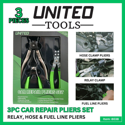 3PC Car Repair Pliers-Relay Disassembly, Hose Removal & Fuel Line Pliers