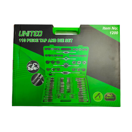 United Tools 110PC Tap & Die Set Metric Thread Cutting Kit Blow Case