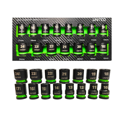 United Tools 15PC 1/2" Drive Impact Socket Set Cr-Mo EVA Foam Tray