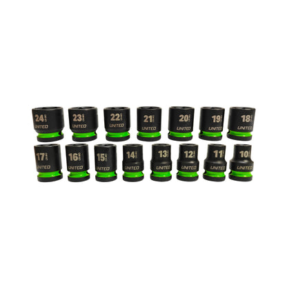 United Tools 15PC 1/2" Drive Impact Socket Set Cr-Mo EVA Foam Tray