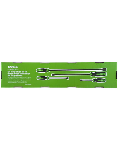 4PC Pry Bar Set Jemmy 200mm 300mm 450mm 600mm Go-Thru Lever Bars Wrecking