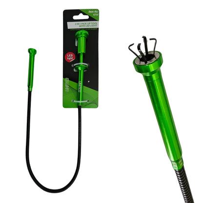 United Tools 3-in-1 Flexible Pick Up Tool LED Light Magnet & 4-Claw Grabber 62cm