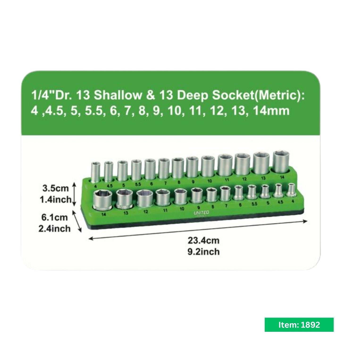 3PC Magnetic Socket Organizer Storage Holder Tray 1/4" 3/8" & 1/2" Dr Metric