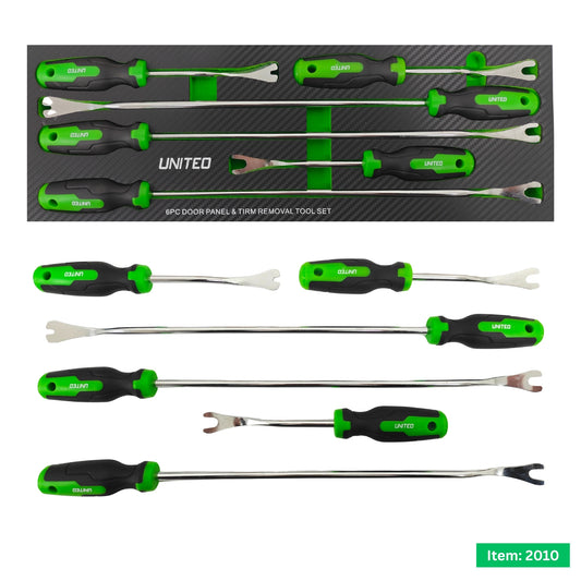 6PC Door Panel Removal Tool Kit U-Slot Pry Bars EVA Foam Tray