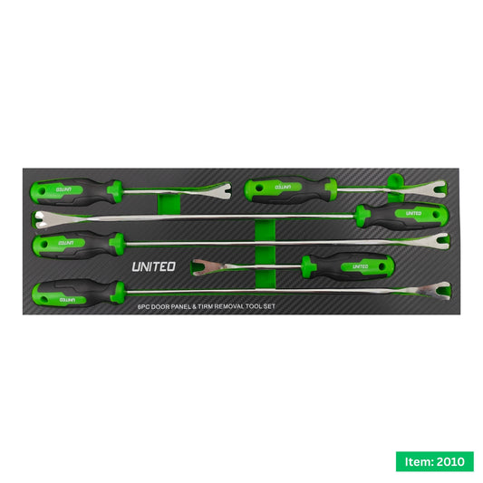 6PC Door Panel Removal Tool Kit U-Slot Pry Bars EVA Foam Tray