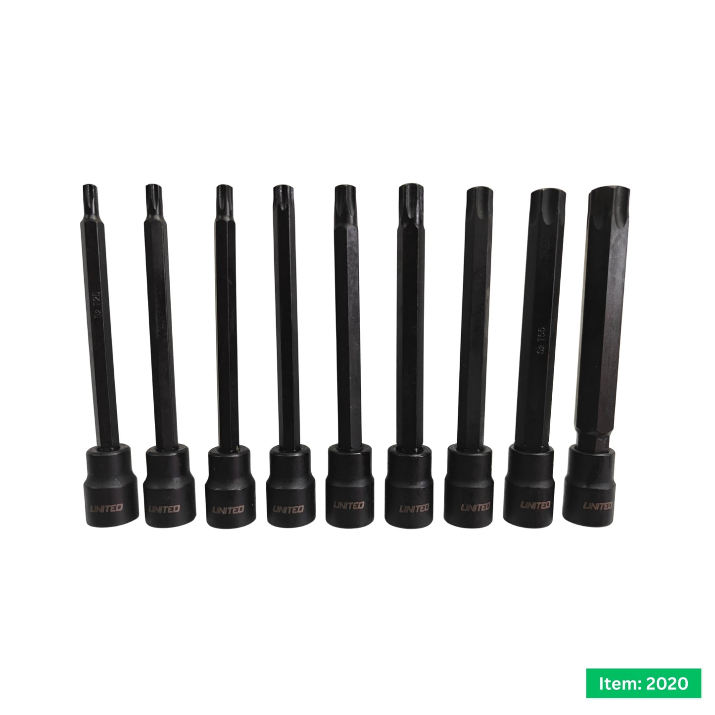 United Tools 9PC 110mm Long Impact Torx Bit Socket Set – 3/8" Drive with EVA Foam Tray
