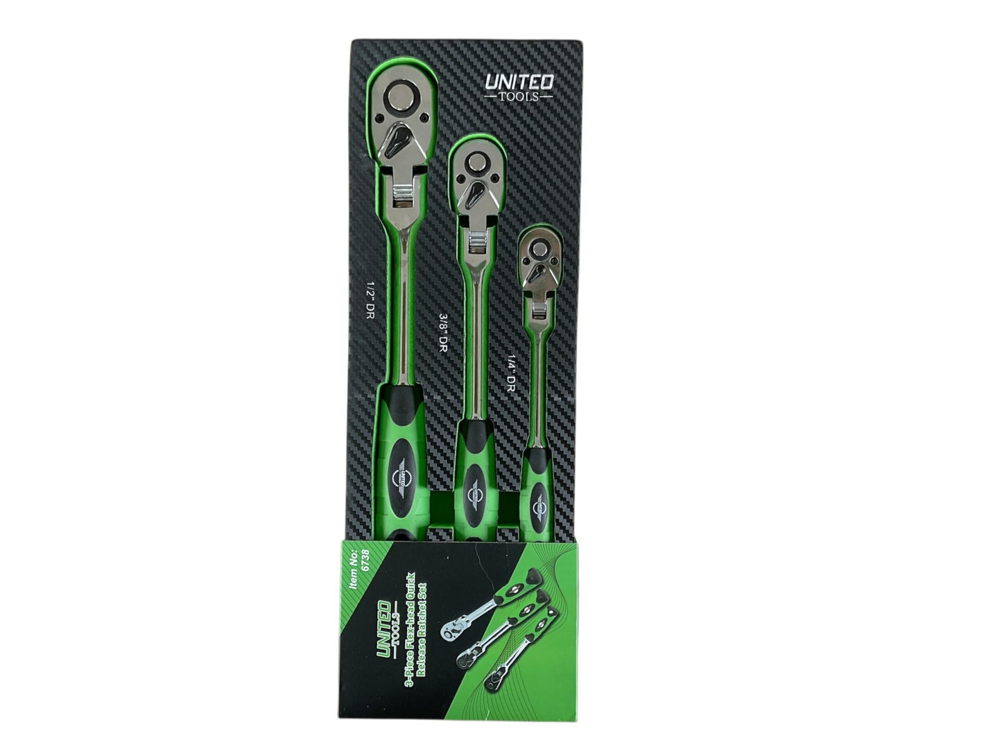 3PC Flexi-Head Quick Release Ratchet Set