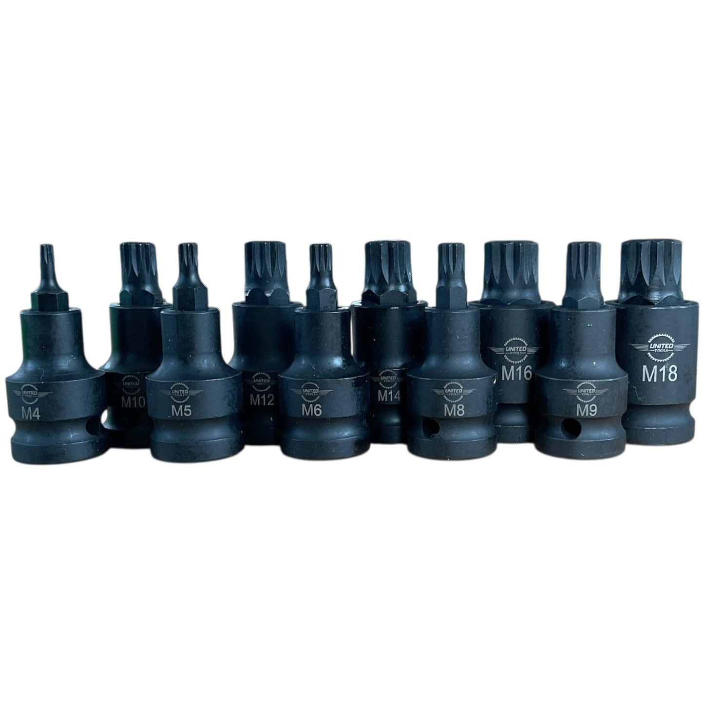 Pro Industrial IMPACT SPLINE Bit Socket Set 1/2 Dr M4-M18 6725 Vw Audi HEX