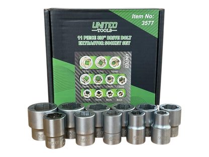 United Tools 11PC 3/8" Drive Bolt Extractor Socket Set with EVA Foam Tray