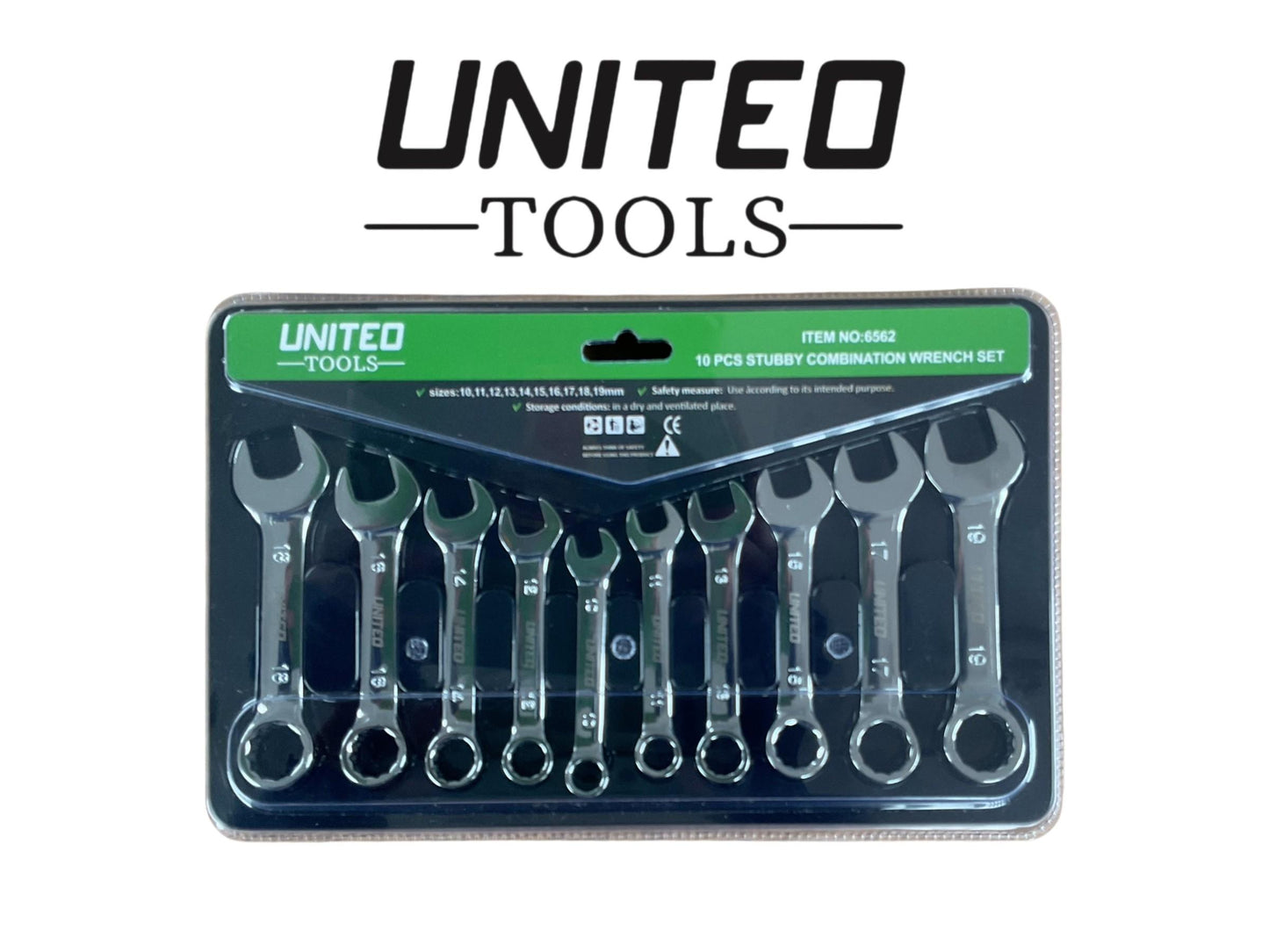 10PC Stubby Combination Spanner Set 10-19mm Short Stubby Metric Spanner Wrenches