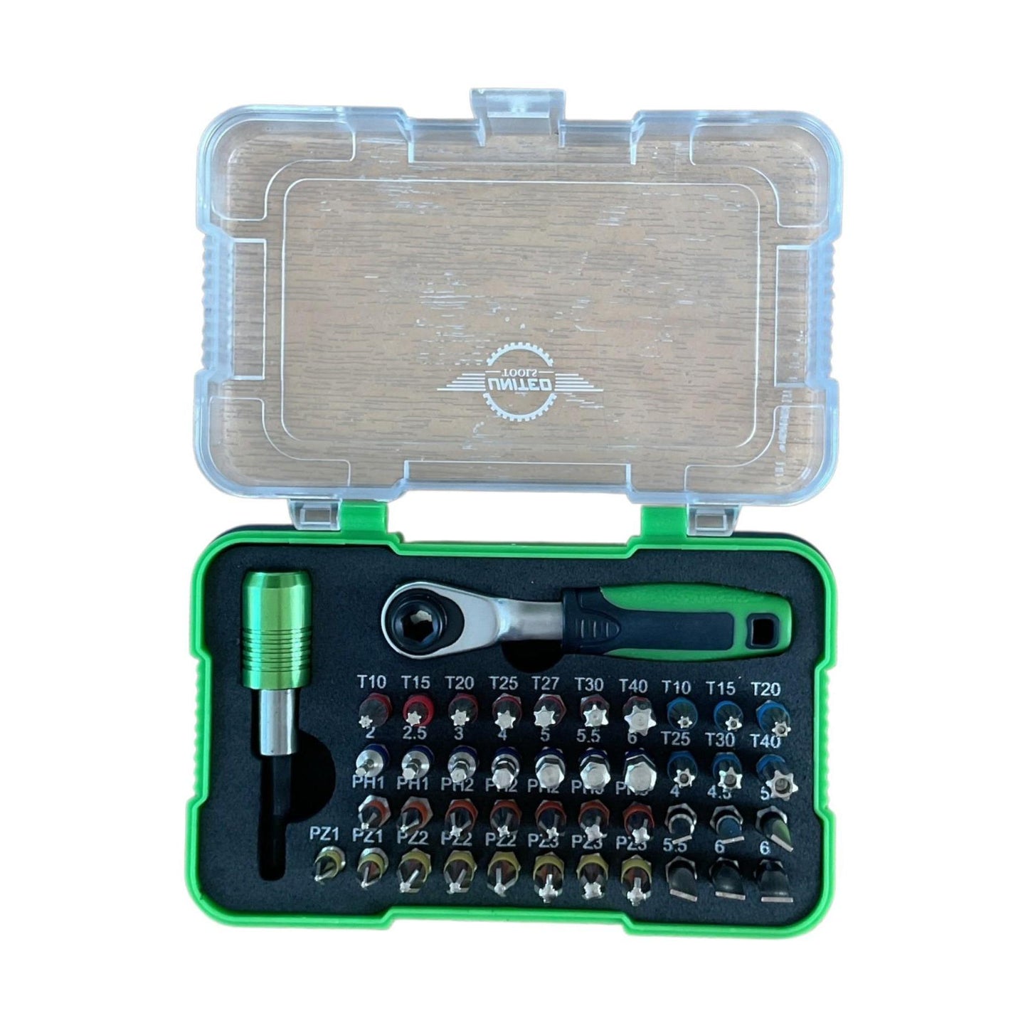 43pc Mini Ratchet Bit Set Torx Hex Phillips Pozidriv Socket Tool Kit
