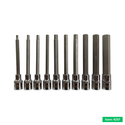 United Tools 10PC Extra Long Hex Bit Socket Set – 1/2" Drive with EVA Foam Tray