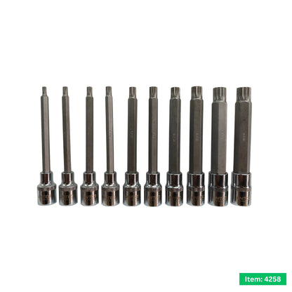 United Tools 10PC Extra Long Spline Bit Socket Set – 1/2" Drive with EVA Foam Tray