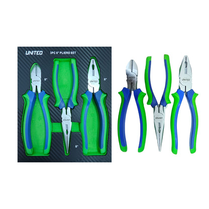 United Tools 3PC 8" Pliers Set