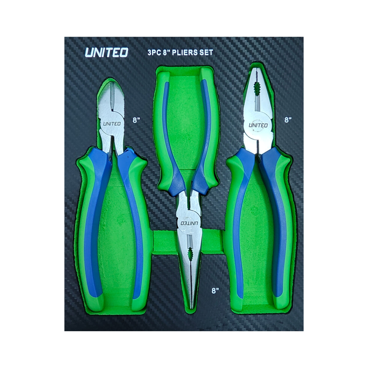 United Tools 3PC 8" Pliers Set
