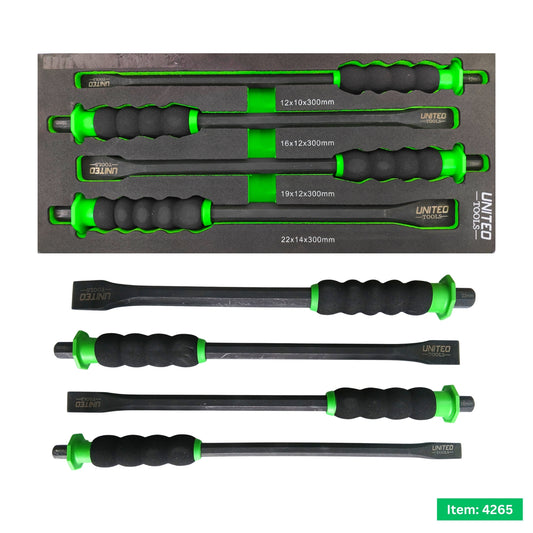 United Tools 4PC Extra Long 300mm Cold Chisel Set 12/16/19/22mm EVA Foam