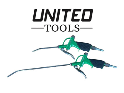 United Tools 2pc Air Blow Gun Set 1/4" BSP Airline Duster Nozzle with Adaptor
