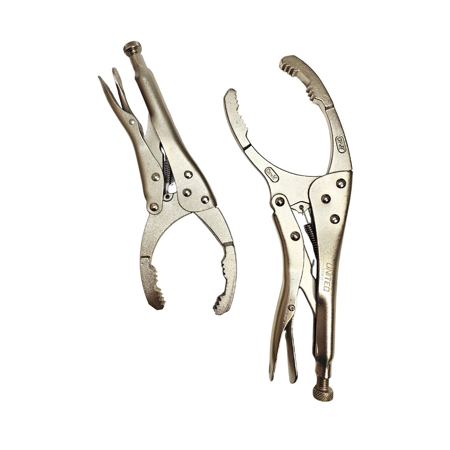 United Tools 2PC Oil Filter Locking Pliers Cr-V Mole Grip Set EVA Tray