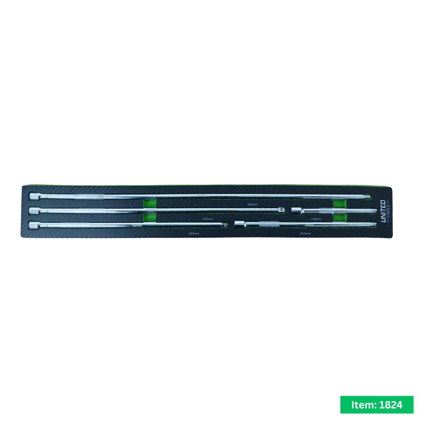5PC 3/8" Dr Extra Long Extension Bar Set 100, 150, 350, 450, 600mm in EVA Foam