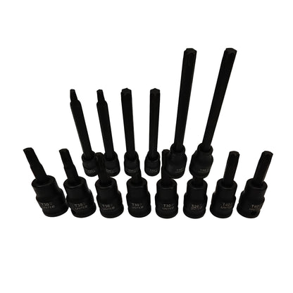 United Tools 1/2" 3/8"Dr Long IMPACT TORX Socket Set T30-T40-T50 Star Tork
