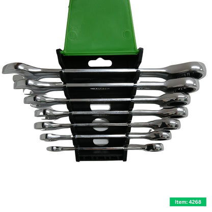 7PC Combination 72 Tooth Ratchet Spanner Set-8-19mm
