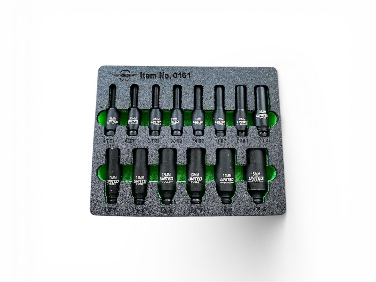 DEEP IMPACT SOCKET Set 1/4"Dr 14pc 4mm-15mm 6pt Hex Sockets