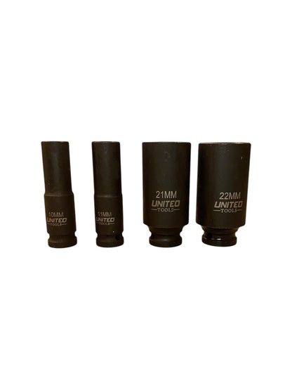 15PC DEEP IMPACT Socket Set 3/8" Dr 10–22mm 6pt HEX Long Reach In EVA Foam